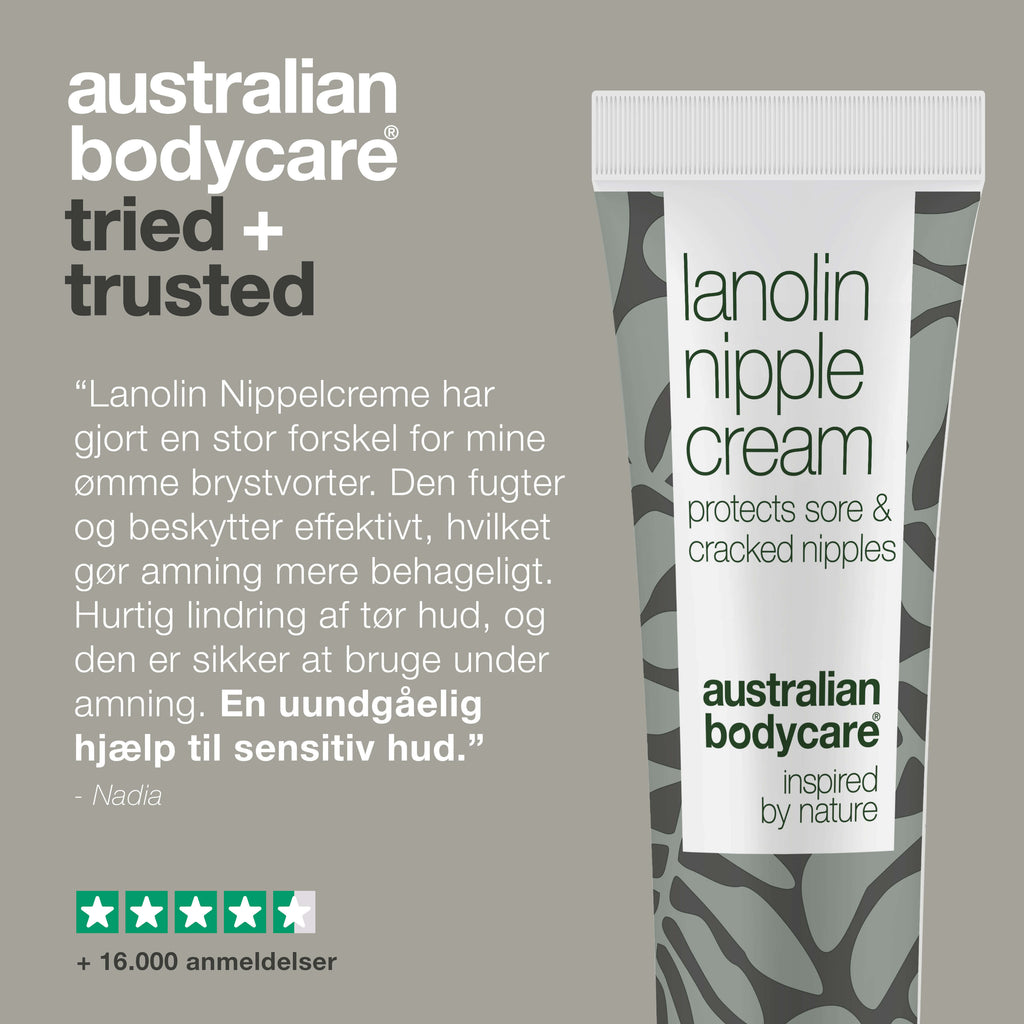 Lanolin Nippelcreme til tørre og ømme brystvorter — Fugtgivende lanolincreme til pleje af tørre brystvorter. Perfekt til amning.