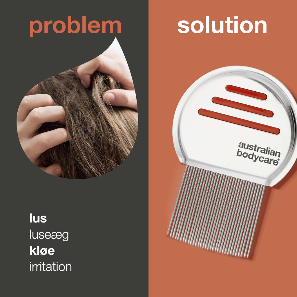 Metal lusekam – Fjern effektivt lus og luseæg — Bekæmp lus med en rustfri lusekam! Fjerner skånsomt lus og luseæg fra håret. Perfekt til lusebehandling.