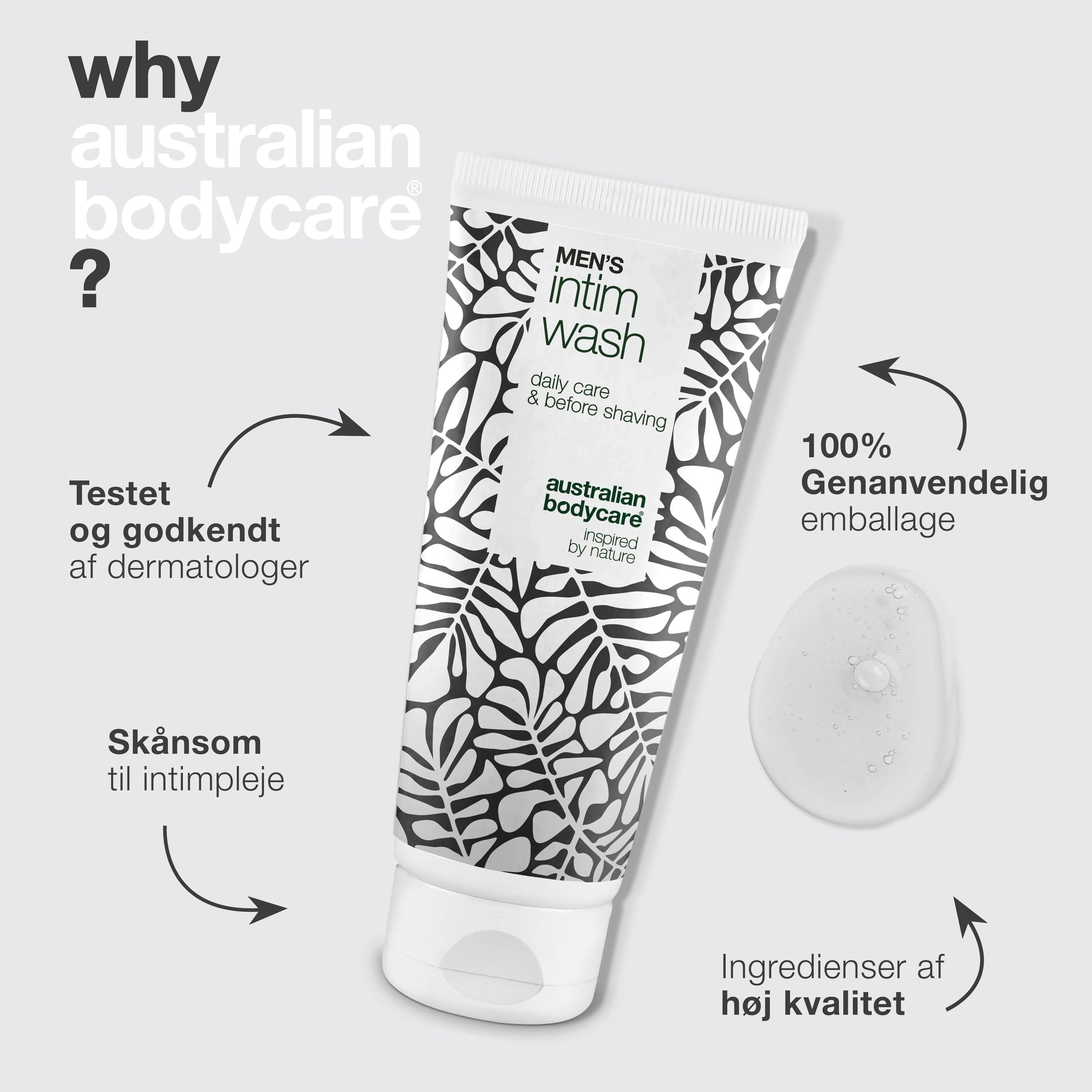 Intimsæbe mænd – Skånsom pleje til daglig intimhygiejne — Effektiv intimsæbe til mænd. Hjælper mod irritation og ubehag i skridtet. Naturlige ingredienser for en sund og velplejet hud.