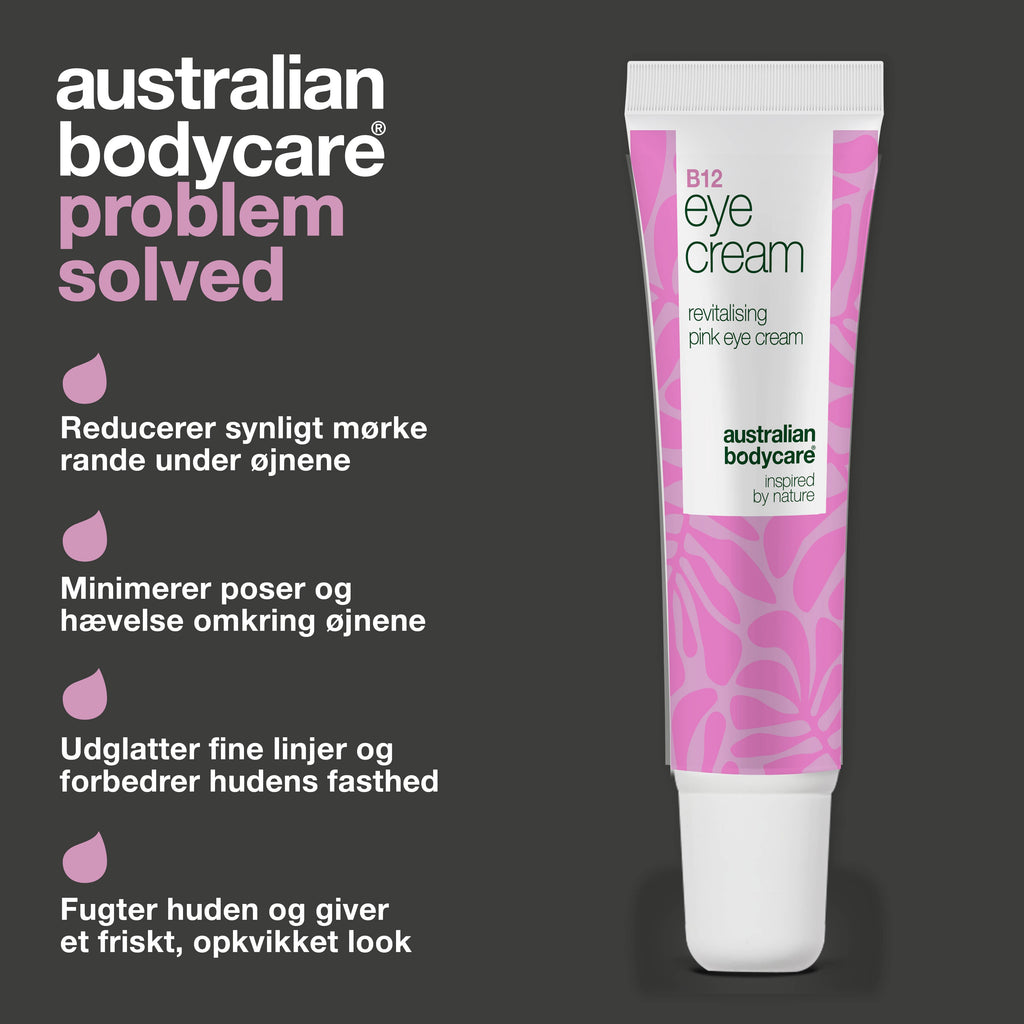 B12 Øjencreme mod poser, mørke rander og fine linjer — B12 øjencreme, der effektivt reducerer poser, mørke rande og fine linjer. Fugtgivende og opstrammende.