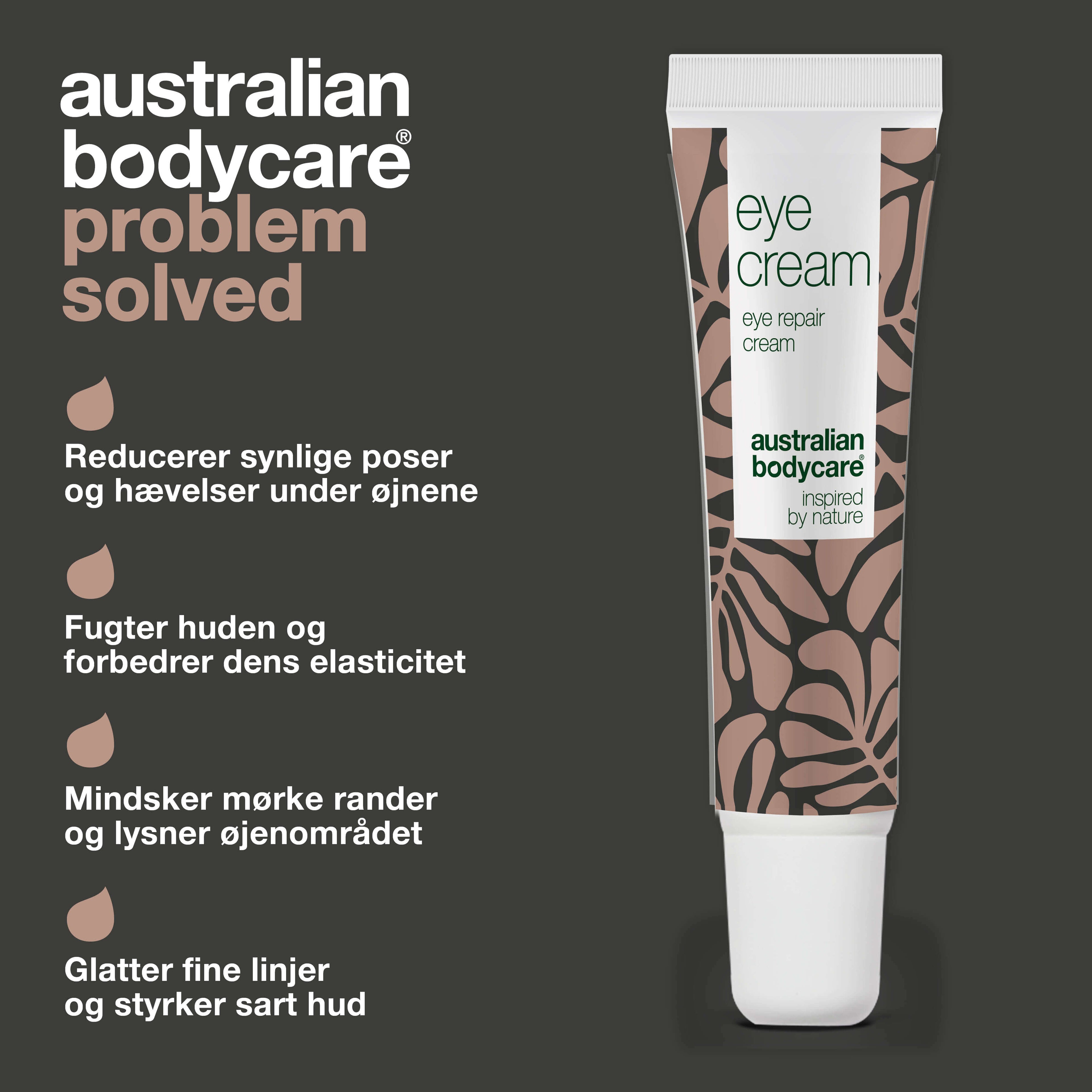 Øjencreme mod mørke rander, poser og fine linjer — Effektiv øjencreme, der reducerer poser og mørke rander. Fugter og styrker huden for et frisk og ungdommeligt udseende.