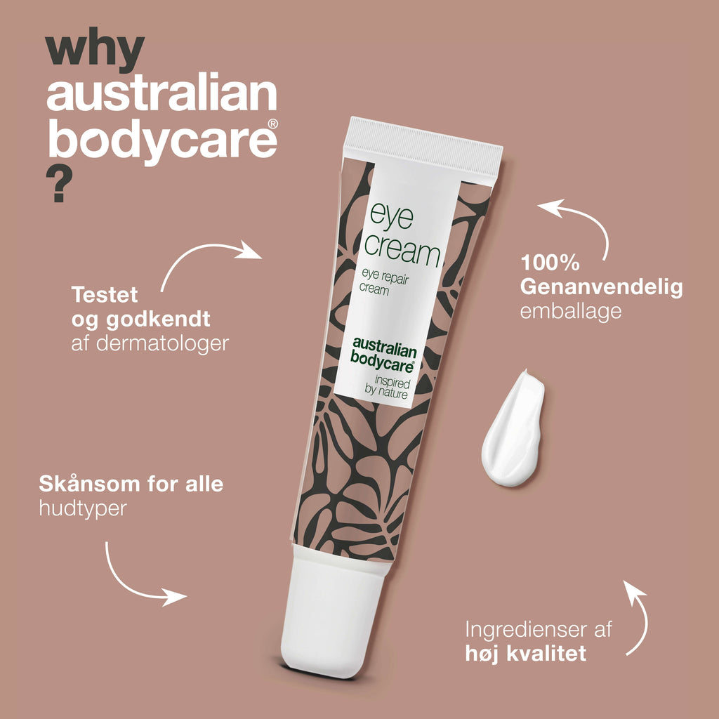 Øjencreme mod mørke rander, poser og fine linjer — Effektiv øjencreme, der reducerer poser og mørke rander. Fugter og styrker huden for et frisk og ungdommeligt udseende.