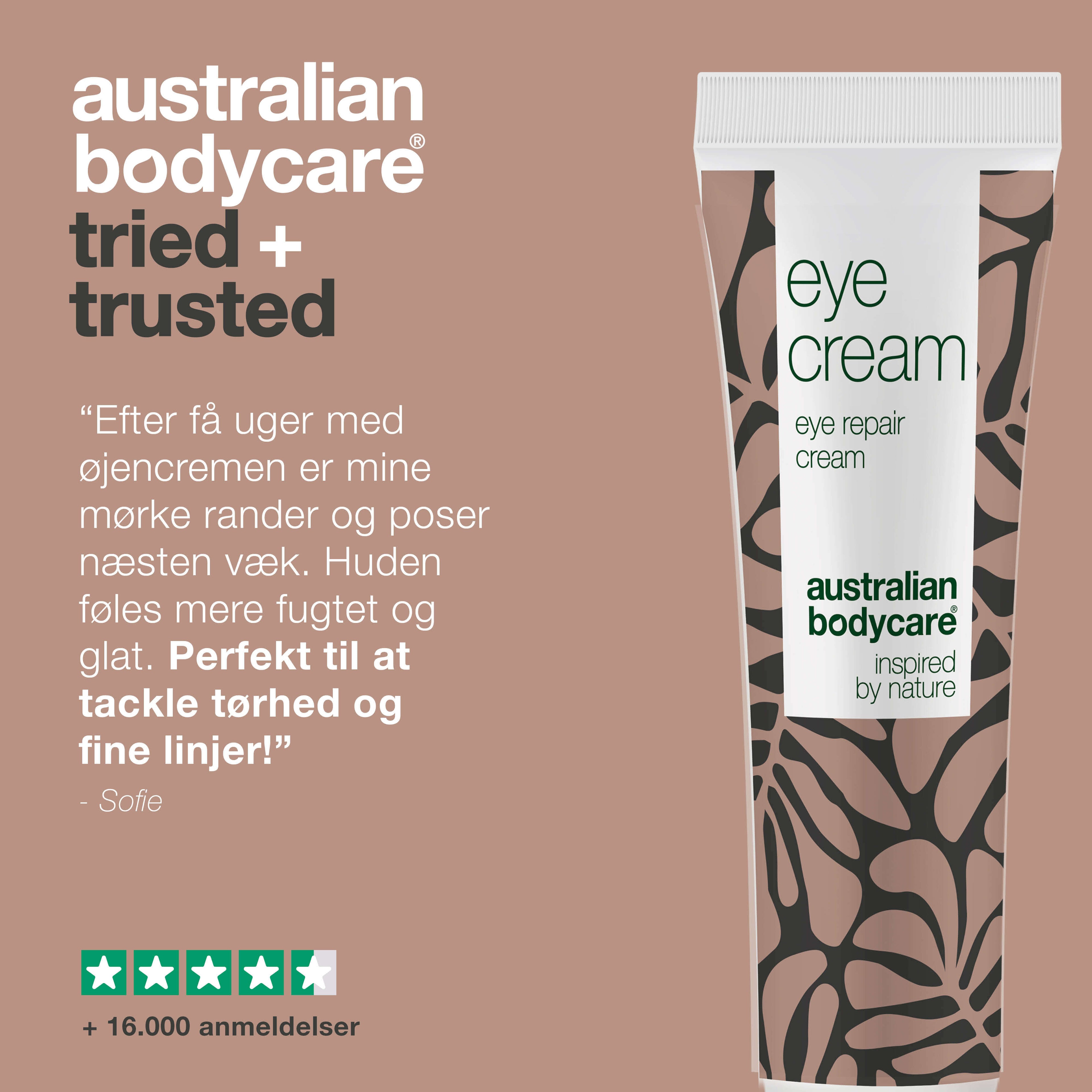 Øjencreme mod mørke rander, poser og fine linjer — Effektiv øjencreme, der reducerer poser og mørke rander. Fugter og styrker huden for et frisk og ungdommeligt udseende.