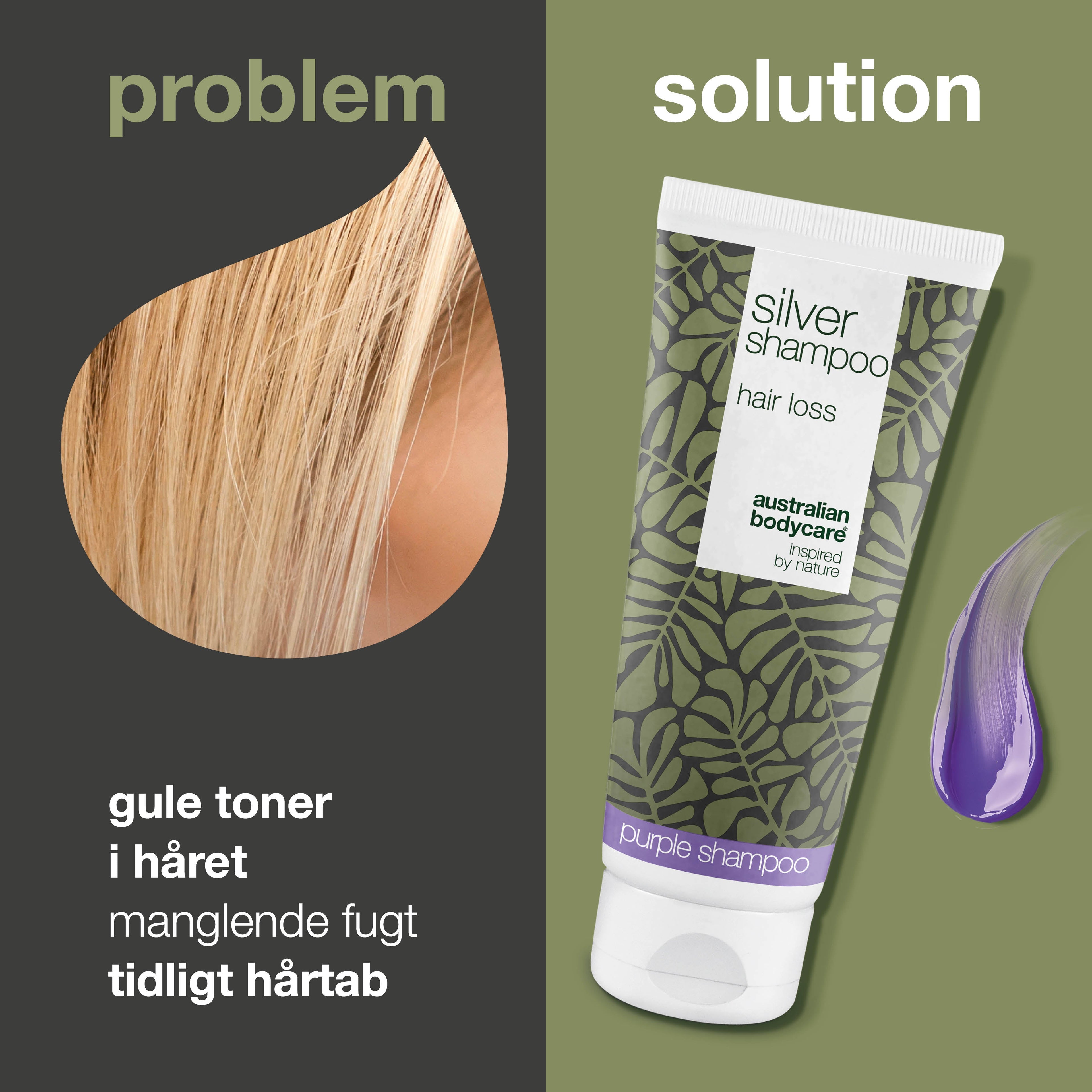 Silver Shampoo – Støtter sund hårvækst og fjerner gule skær — Neutraliser gule toner med Silver Shampoo. Styrker håret og fremmer en sund hovedbund. Ideel til blondt og gråt hår.