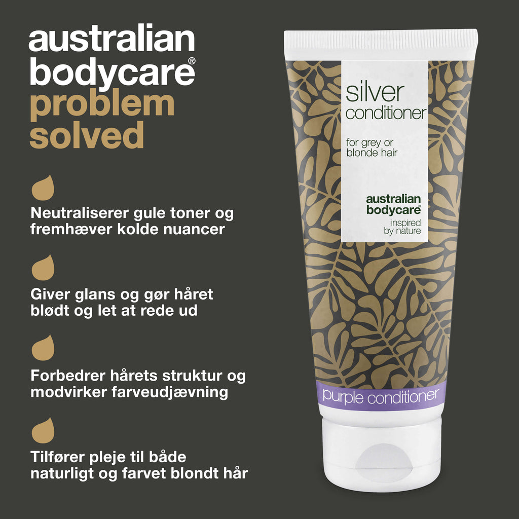Silver Conditioner til gråt og blondt hår mod gule toner — Balsam med violette pigmenter fjerner gule toner og fremhæver kolde nuancer. Giver glans og styrker håret. Til både naturligt og farvet hår.