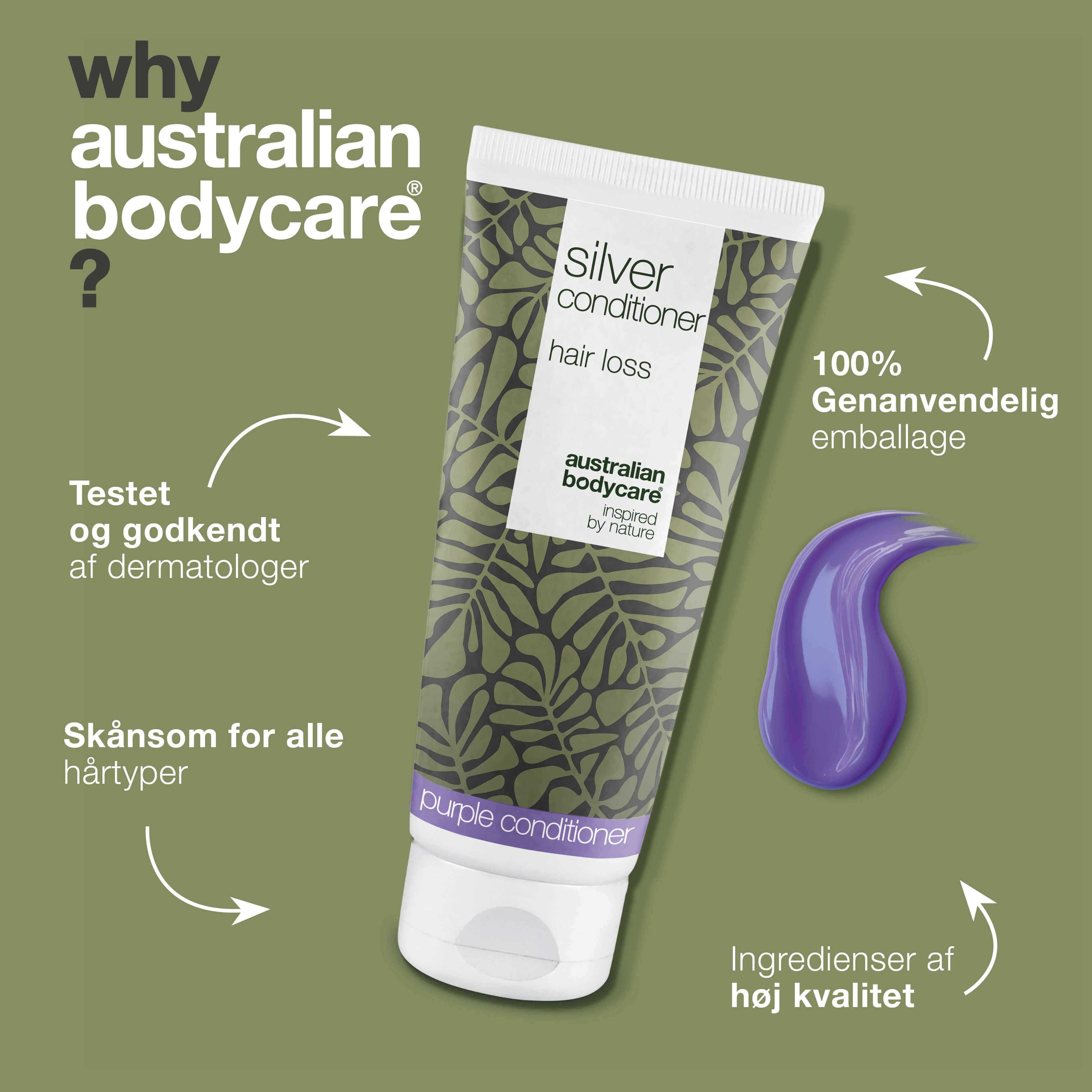 Balsam til gråt og blondt hår – Reducerer hårtab — Plej gråt og blondt hår med Silver Conditioner. Reducerer hårtab, neutraliserer gule toner og efterlader håret blødt og skinnende.