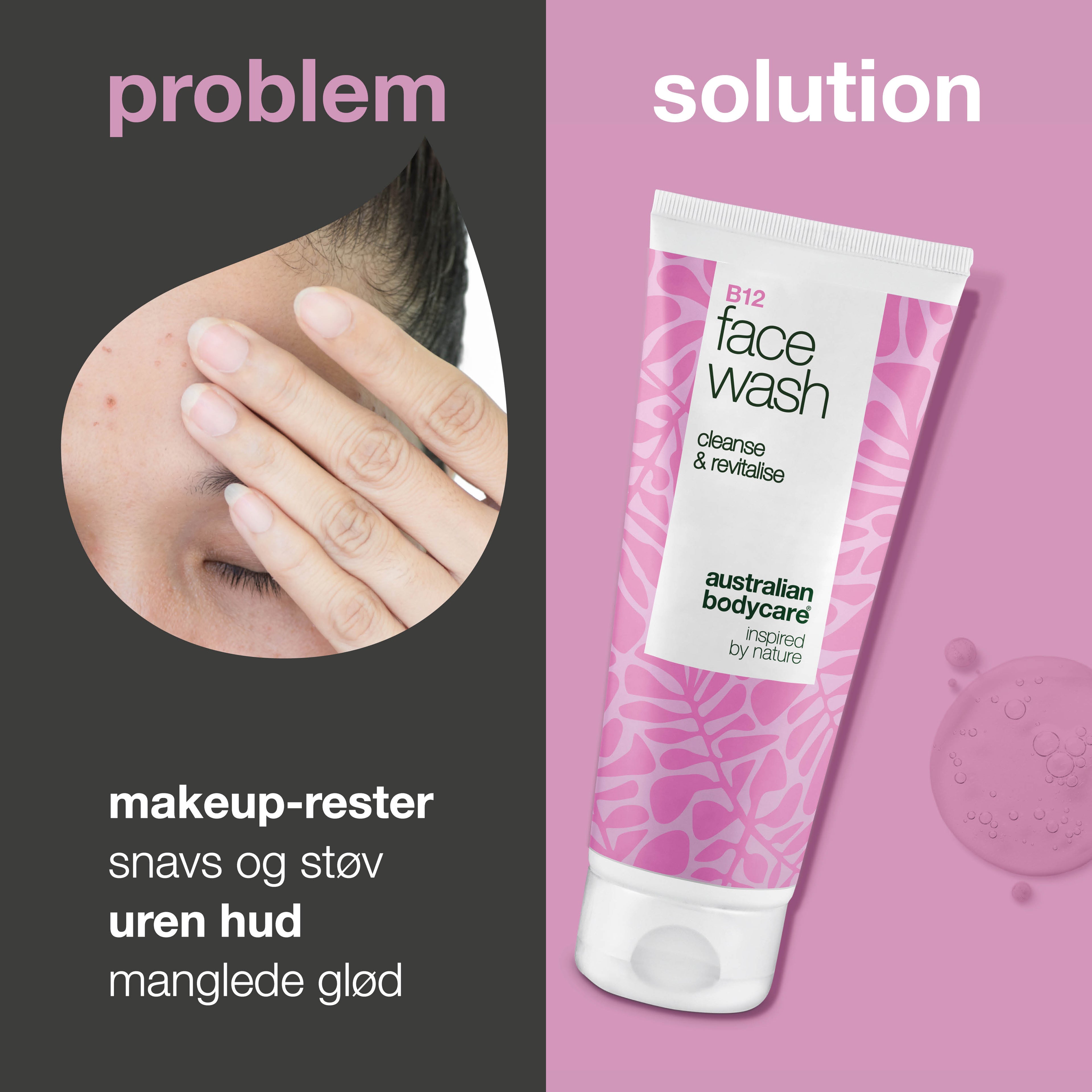 B12 Face Wash – Daglig ansigtsrens mod snavs og urenheder — Effektiv B12 ansigtsvask, der fjerner makeup og urenheder. Få en ren og velplejet hud med naturlig glød.