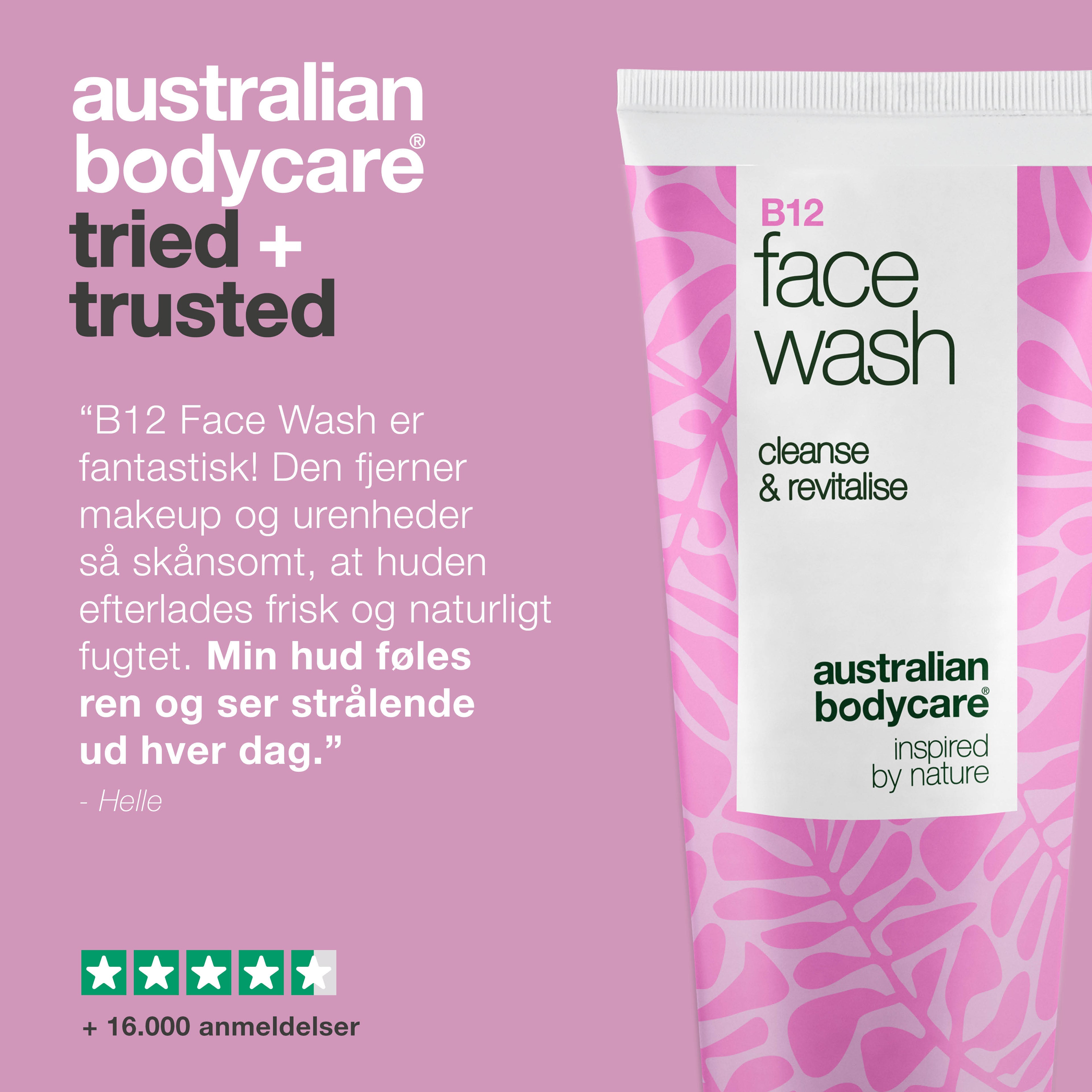 B12 Face Wash – Daglig ansigtsrens mod snavs og urenheder — Effektiv B12 ansigtsvask, der fjerner makeup og urenheder. Få en ren og velplejet hud med naturlig glød.