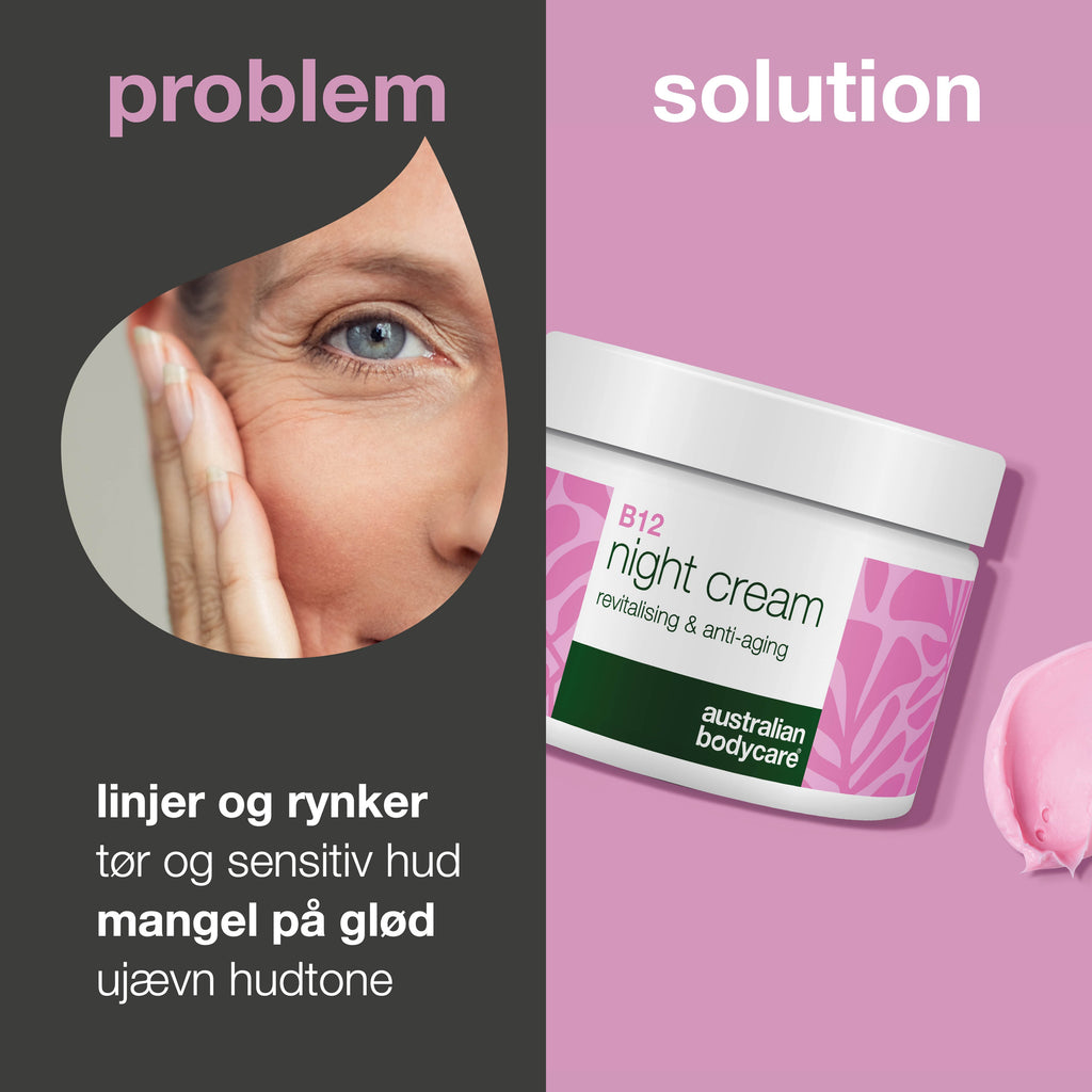 B12 Natcreme – Næring og Anti-Age til Blød og Strålende Hud — B12 Natcreme fugter, opstrammer og fornyer huden med naturlig glød.