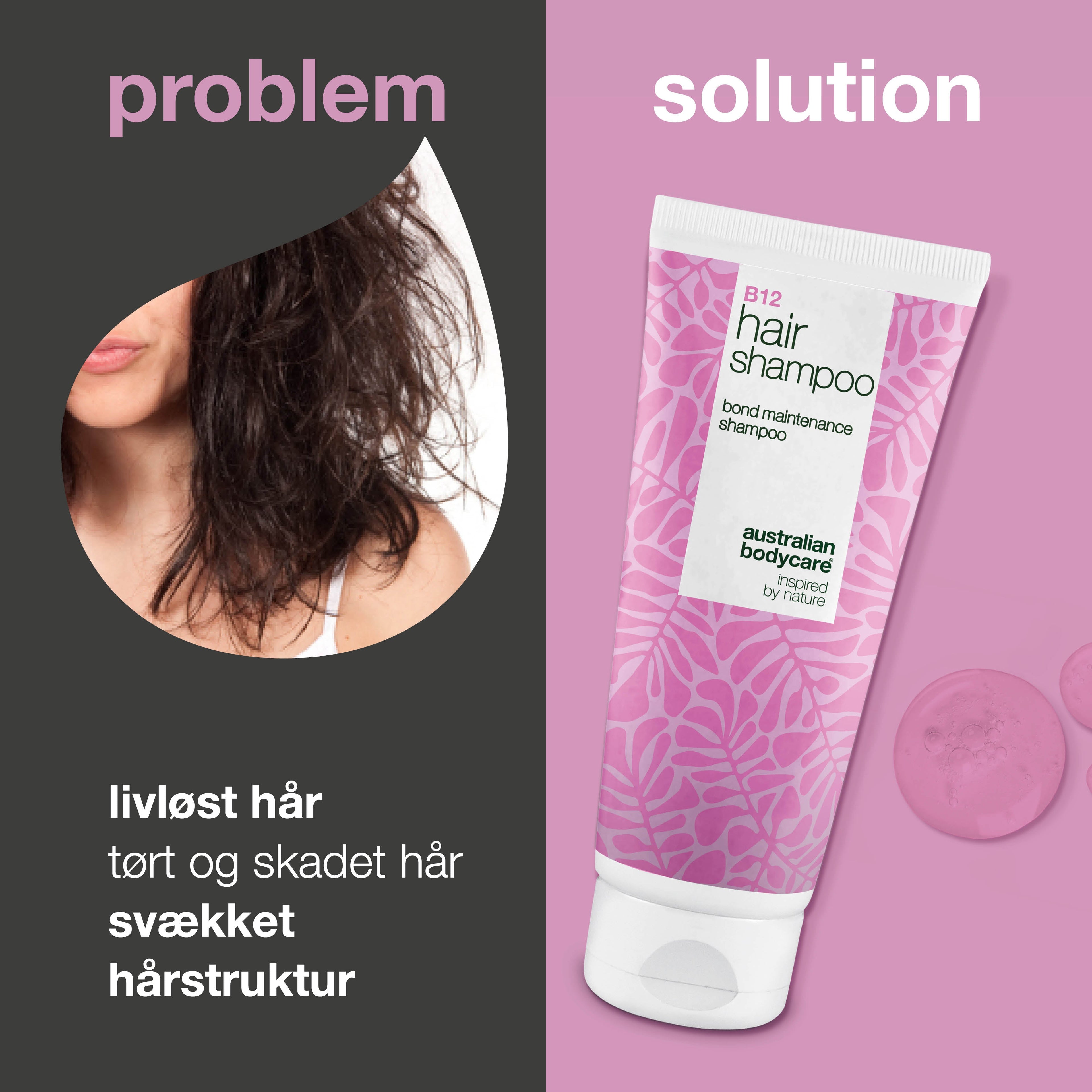 Vitamin B12 Hårshampoo – styrker og reparerer skadet hår — Vitamin B12 Hårshampoo plejer tørt, svækket hår og beskytter med bond-effekt. Beriget med Vitamin B12, Elaya Renova™ og Glycerin.