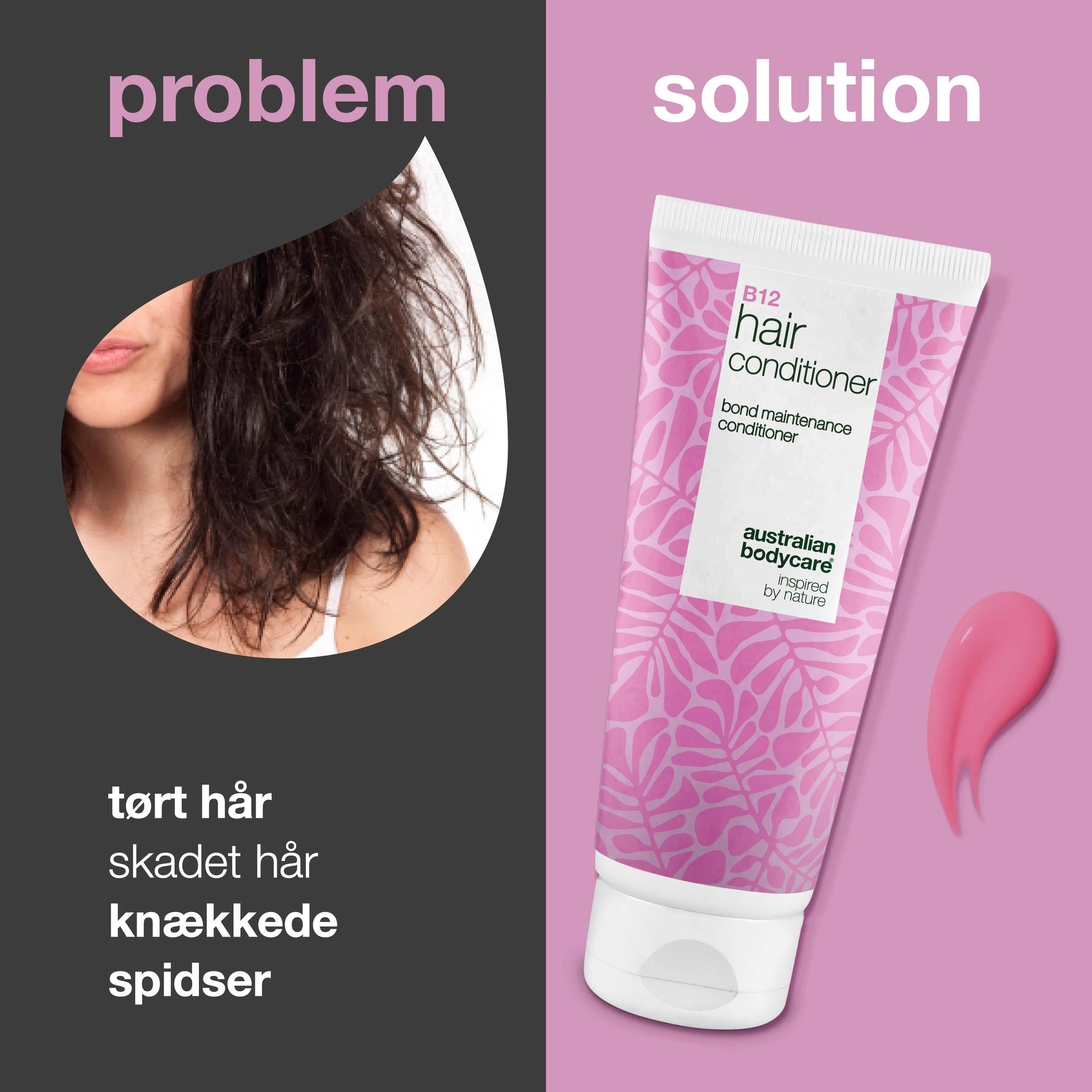 Vitamin B12 Hair Conditioner – Styrker tørt og svækket hår indefra — Vitamin B12 Hair Conditioner mod skadet hår. Bond-effekt styrker og genopbygger. Med Vitamin B12, Panthenol og Elaya Renova™.