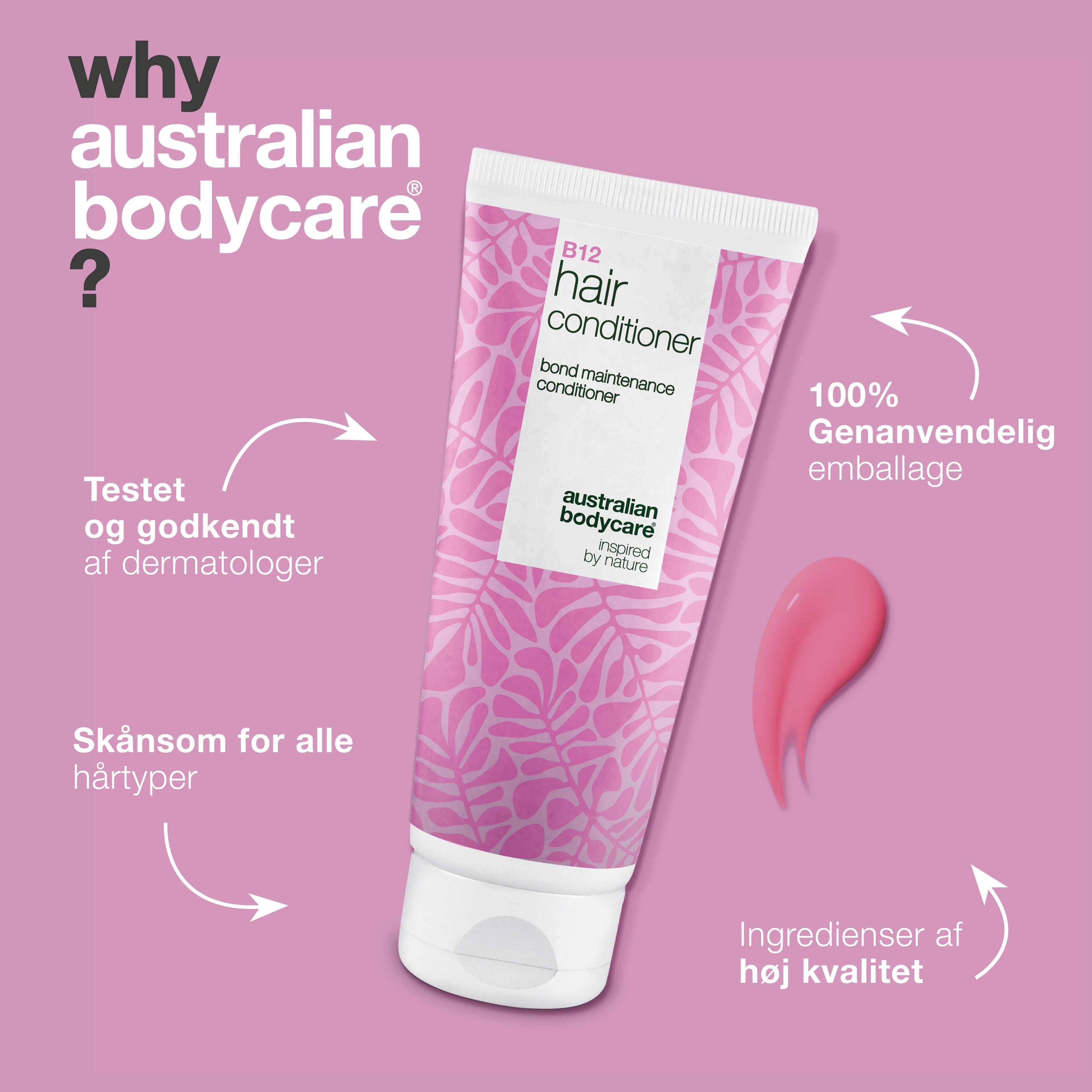 Vitamin B12 Hair Conditioner – Styrker tørt og svækket hår indefra — Vitamin B12 Hair Conditioner mod skadet hår. Bond-effekt styrker og genopbygger. Med Vitamin B12, Panthenol og Elaya Renova™.