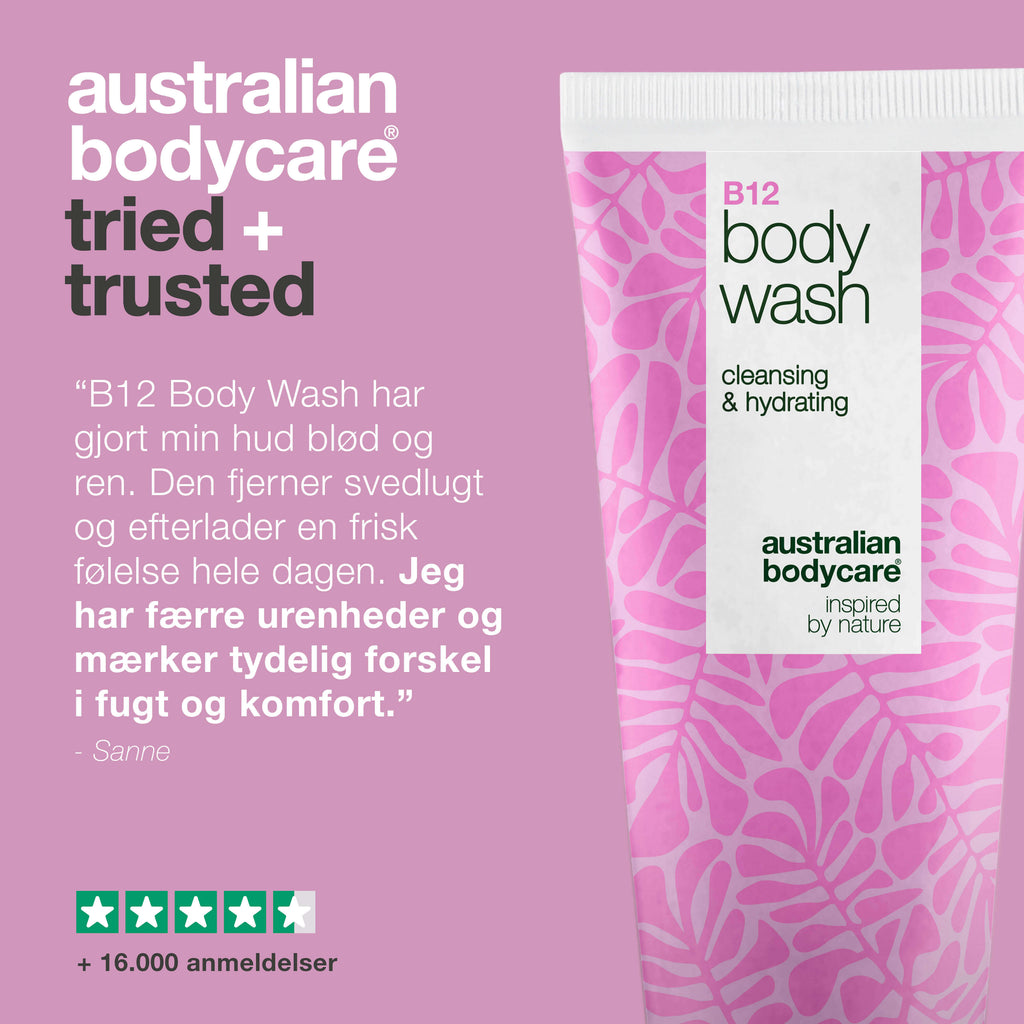 Body Wash med B12 – Til daglig fugt og næring — B12 Body Wash – daglig pleje, der renser, fugter og beroliger huden.