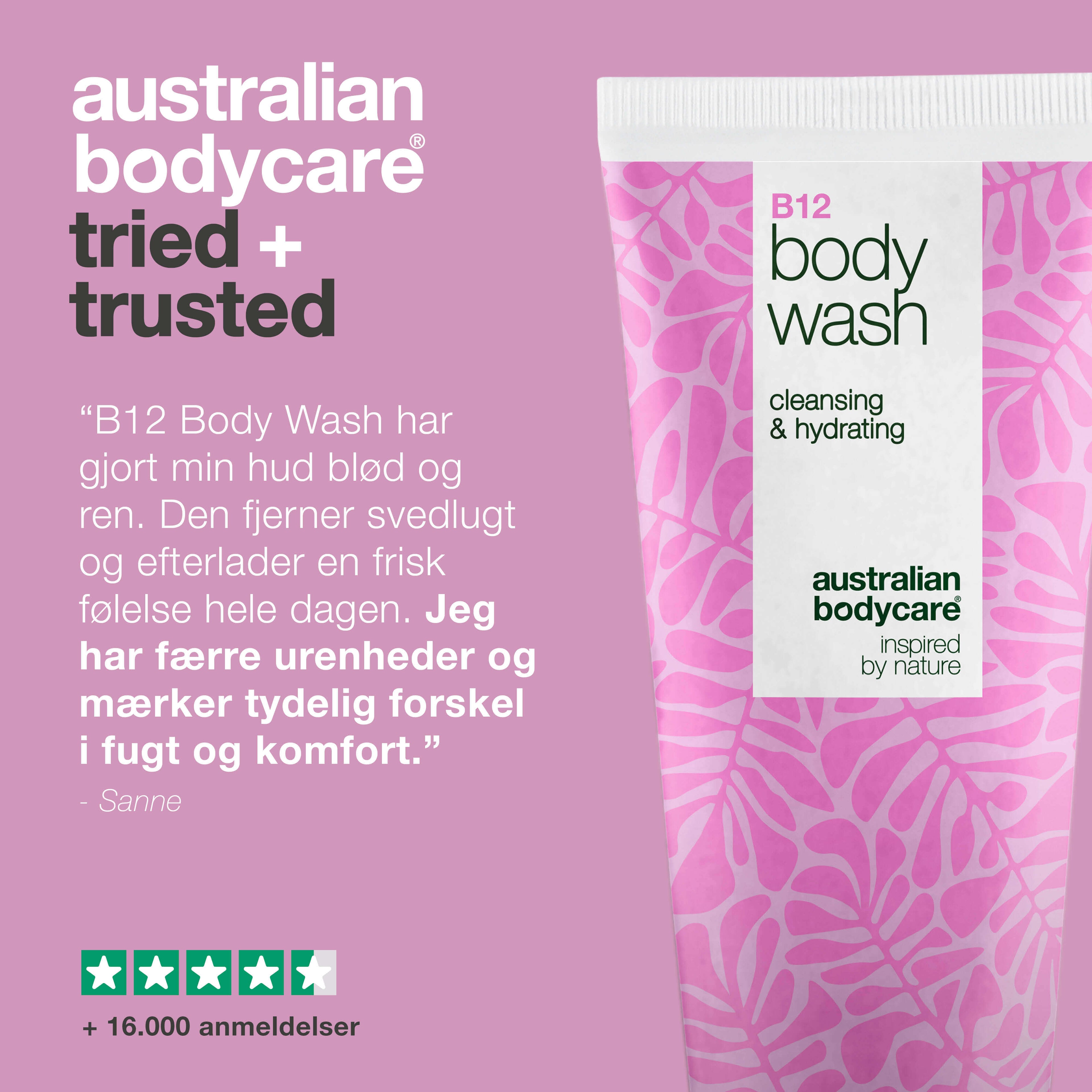 Body Wash med B12 – Til daglig fugt og næring — B12 Body Wash – daglig pleje, der renser, fugter og beroliger huden.