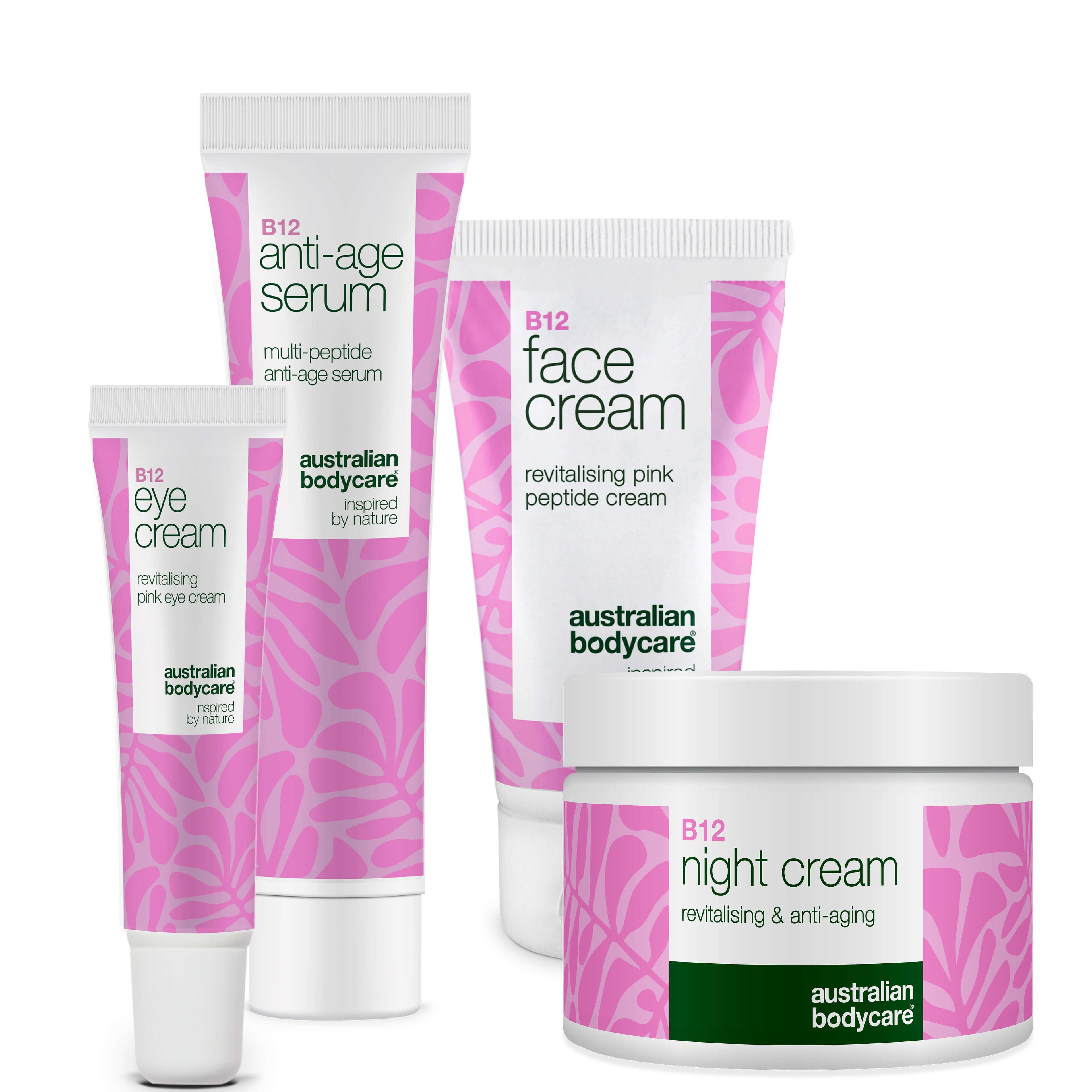 Rynker under øjnene? Effektivt B12 hudplejesæt — Effektiv hudpleje med B12, hyaluronsyre og peptider for ungdommelig hud.
