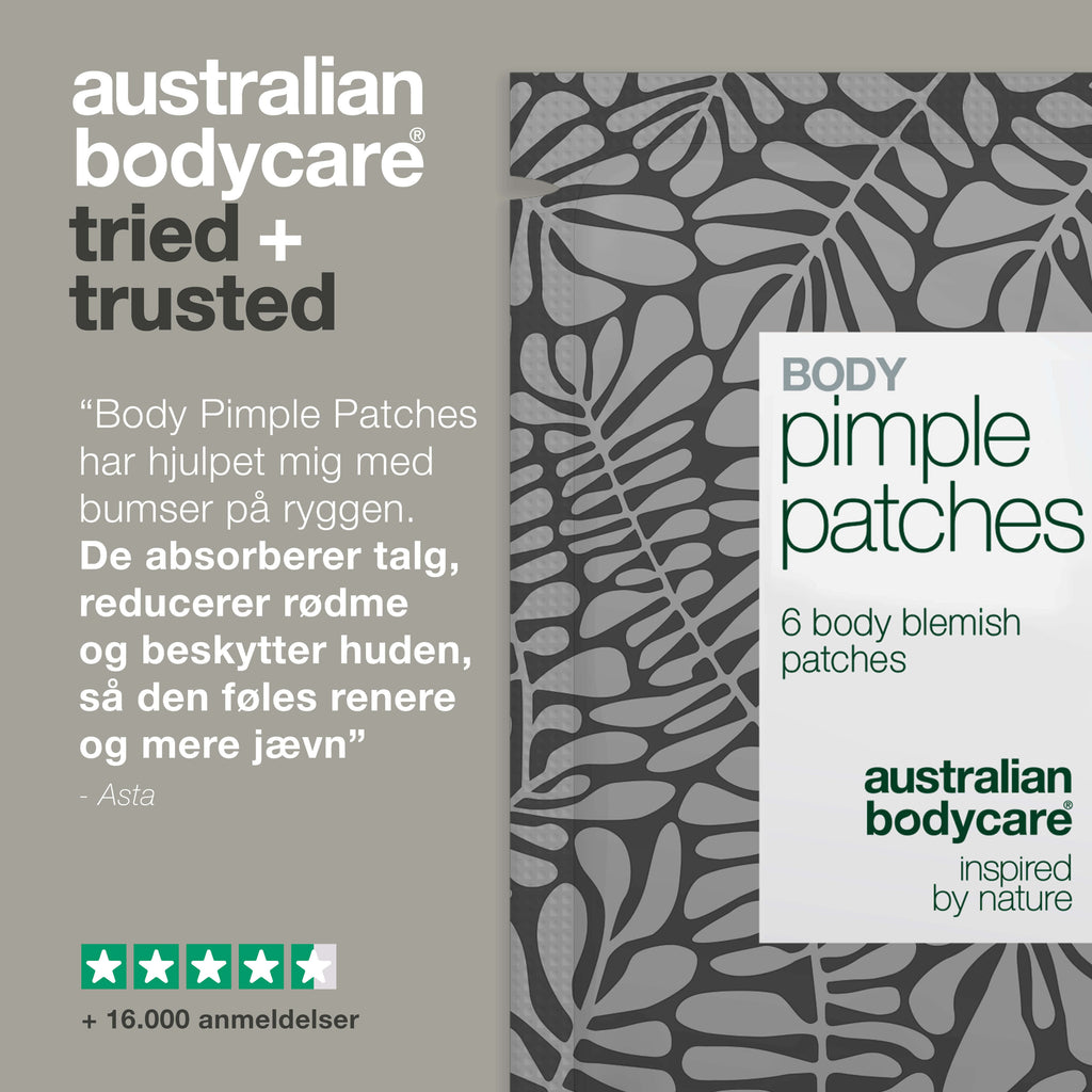 Body Pimple Patches – Bumseplastre til ryg og bryst — Effektive bumseplastre til ryg, bryst og skuldre. Absorberer talg, beskytter huden og reducerer urenheder. Perfekt til store udbrud.