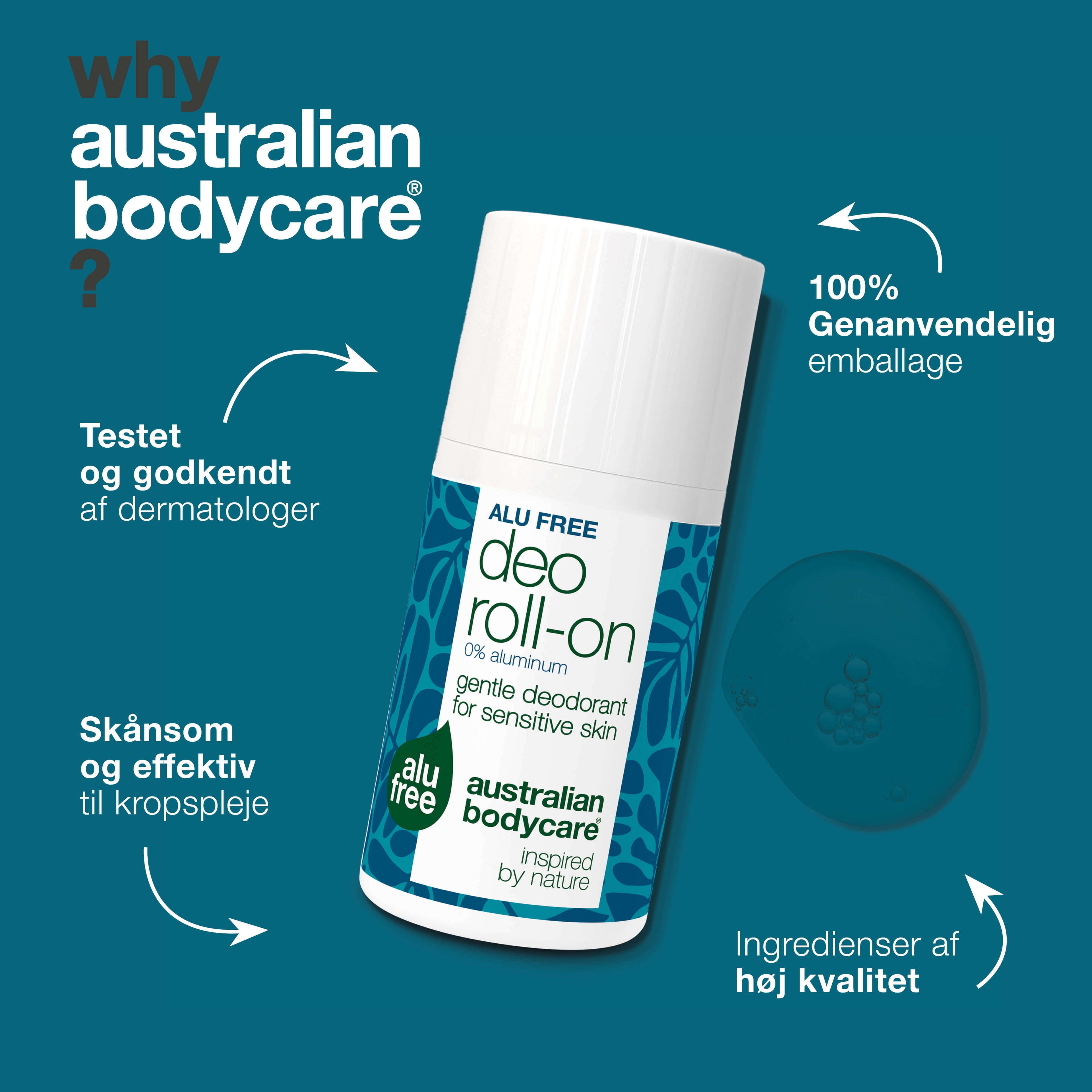 Naturlig roll-on deodorant uden aluminium mod svedlugt — Aluminiumsfri deodorant der effektivt modvirker svedlugt – uden irritation. Naturlig og mild til selv sart hud.