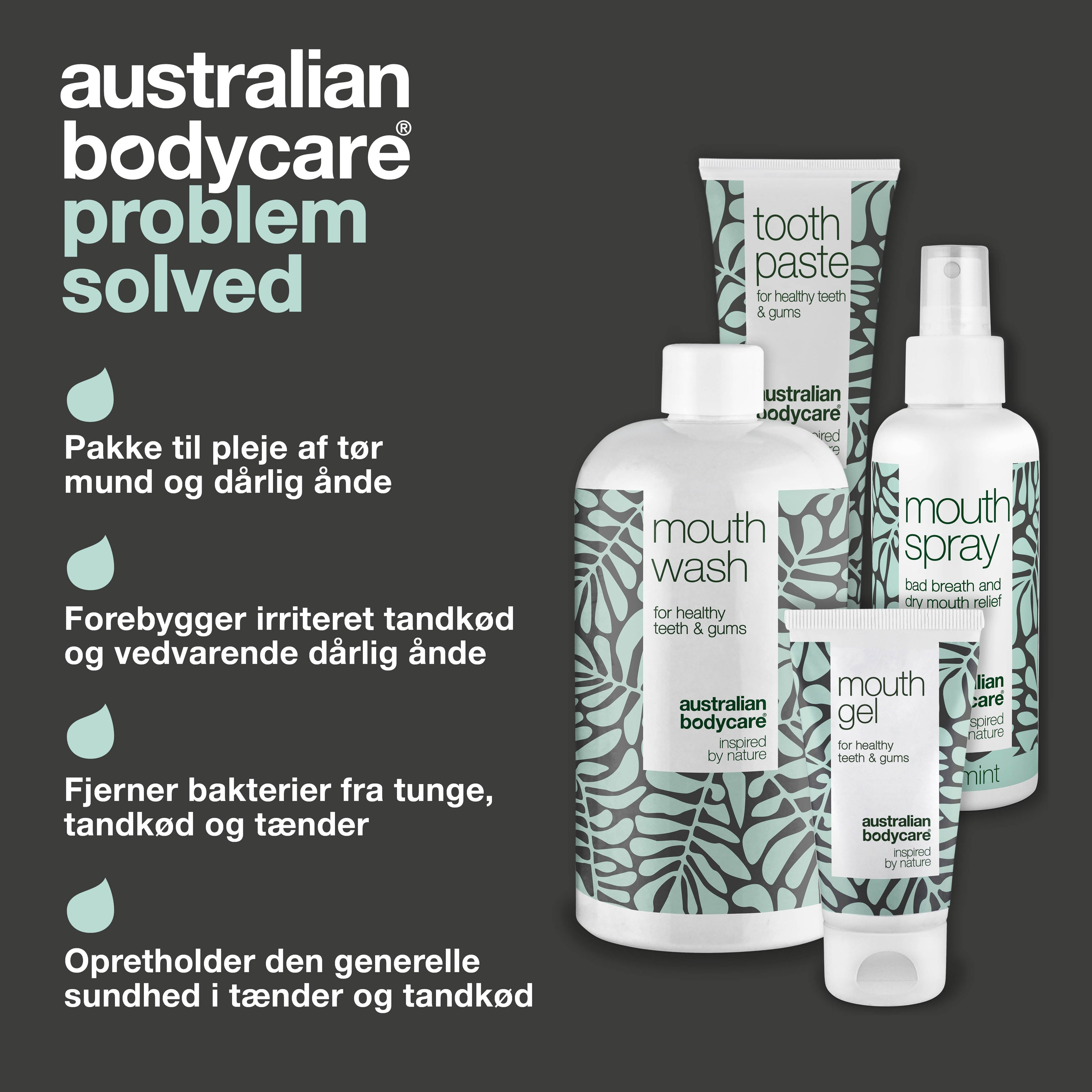 4-pak til mundtørhed — 4 fugtgivende produkter til pleje ved tør mund