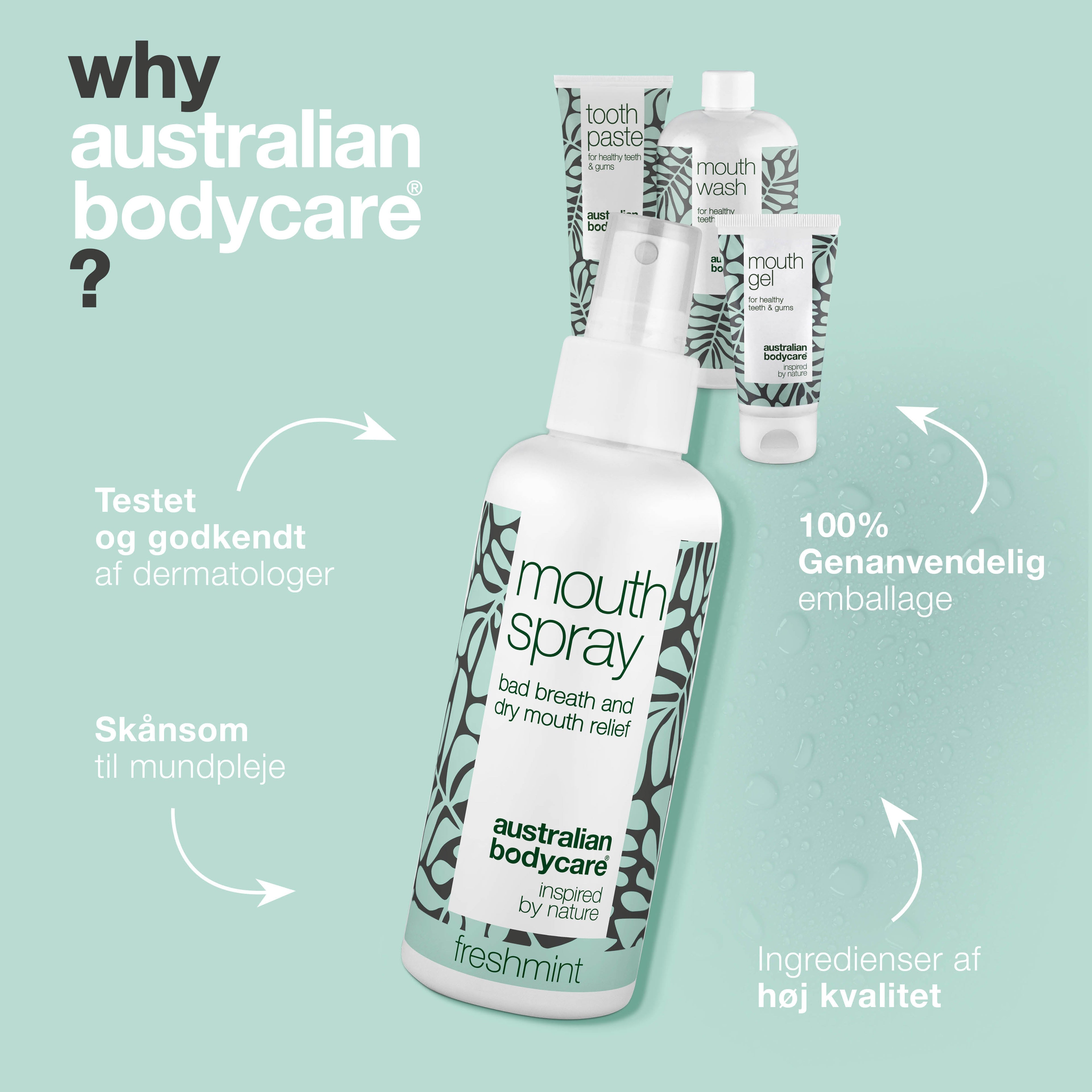 4-pak til mundtørhed — 4 fugtgivende produkter til pleje ved tør mund