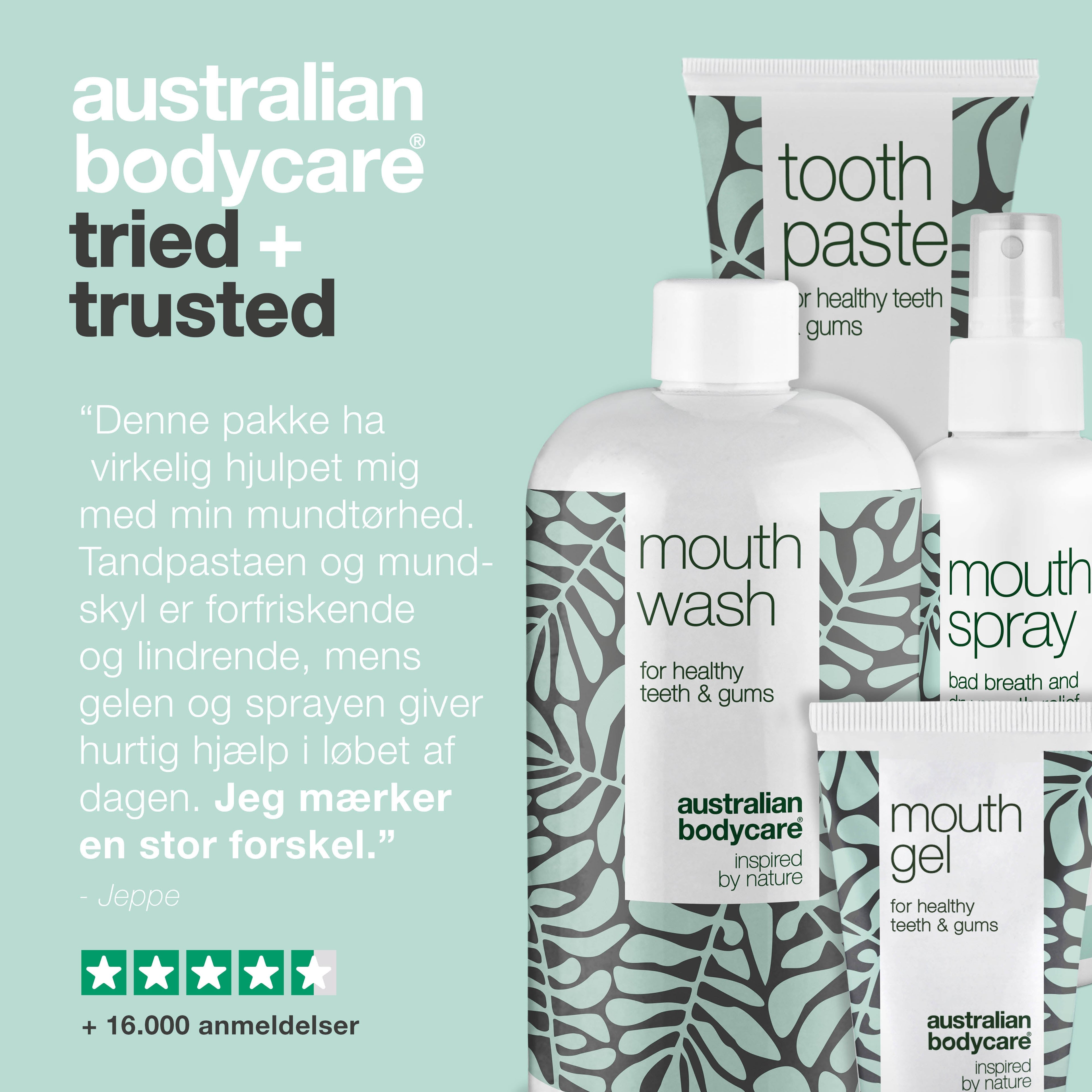 4-pak til mundtørhed — 4 fugtgivende produkter til pleje ved tør mund