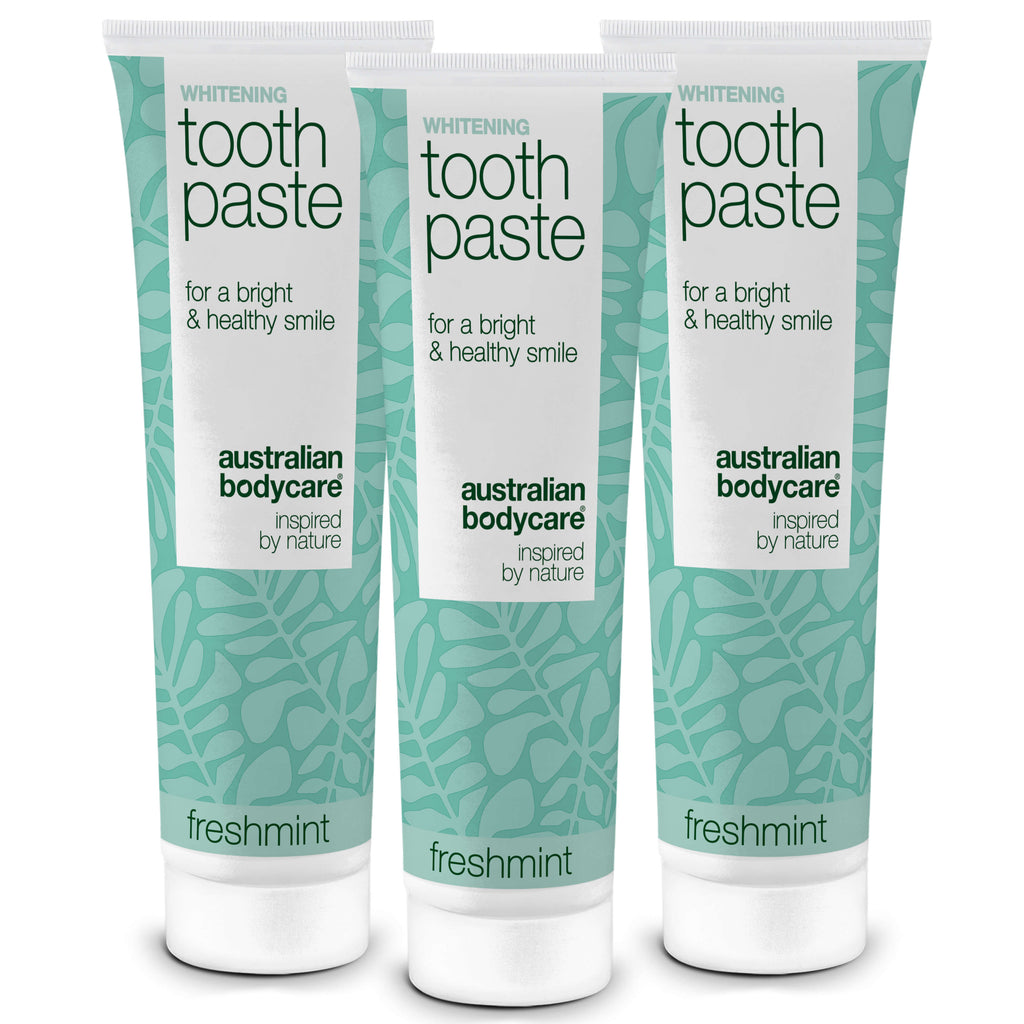 Whitening tandpasta – Fjerner misfarvninger og giver hvide tænder — Whitening tandpasta, der bekæmper gule tænder og styrker emaljen. Med hydreret silica, alumina og menthol for frisk ånde.
