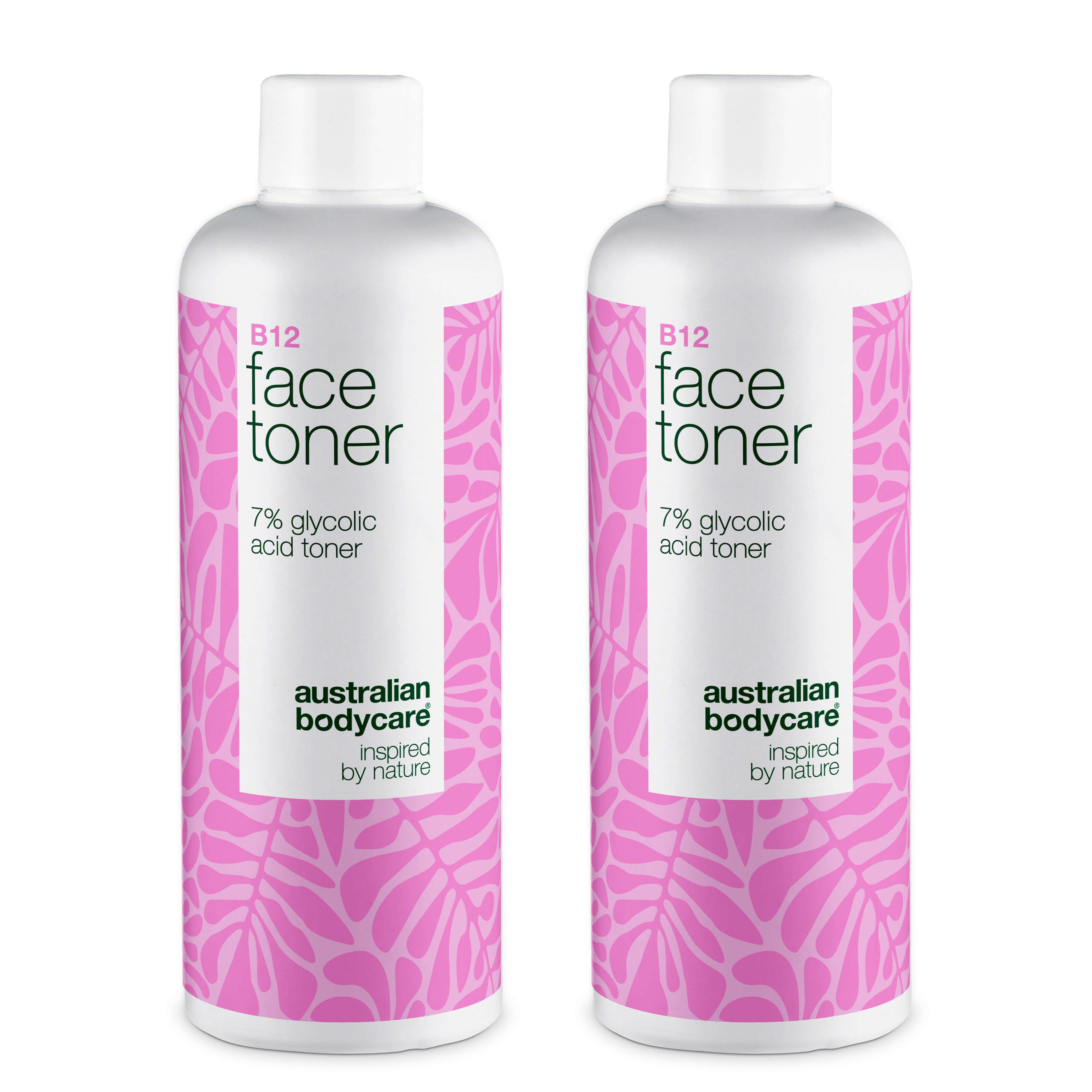 Ansigtstoner med B12 og 7% Glycolic Acid for jævn hudtone — Eksfolierende toner med B12 og 7% Glycolic Acid – fjerner døde hudceller, giver ny glød og fremmer en jævn hudtone.