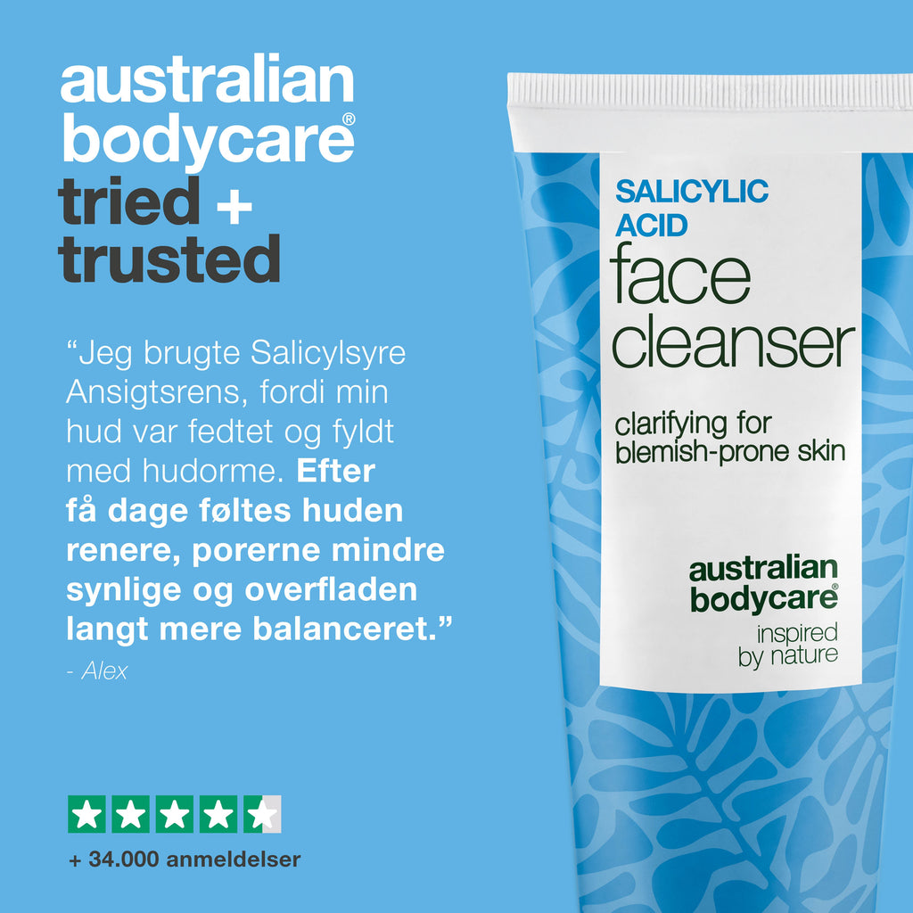 Salicylsyre Ansigtsrens mod bumser og hudorme — Salicylsyre Cleanser opløser talg, forebygger uren hud og giver frisk glød.