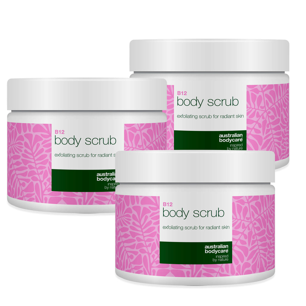 B12 Body Scrub – Eksfoliér og fugt for en blød, strålende hud — Få en fornyet hud med B12 Body Scrub. Eksfolierer og fugter, så huden efterlades blød, glat og strålende.