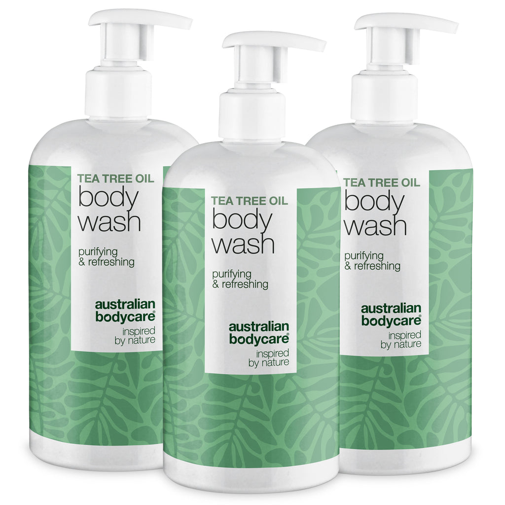 Tea Tree Body Wash til bumser, fedtet hud og kropslugt — Tea Tree Body Wash til uren, fedtet eller irriteret hud. Med Tea Tree Oil, Zinc PCA og mild Coco-Betaine.