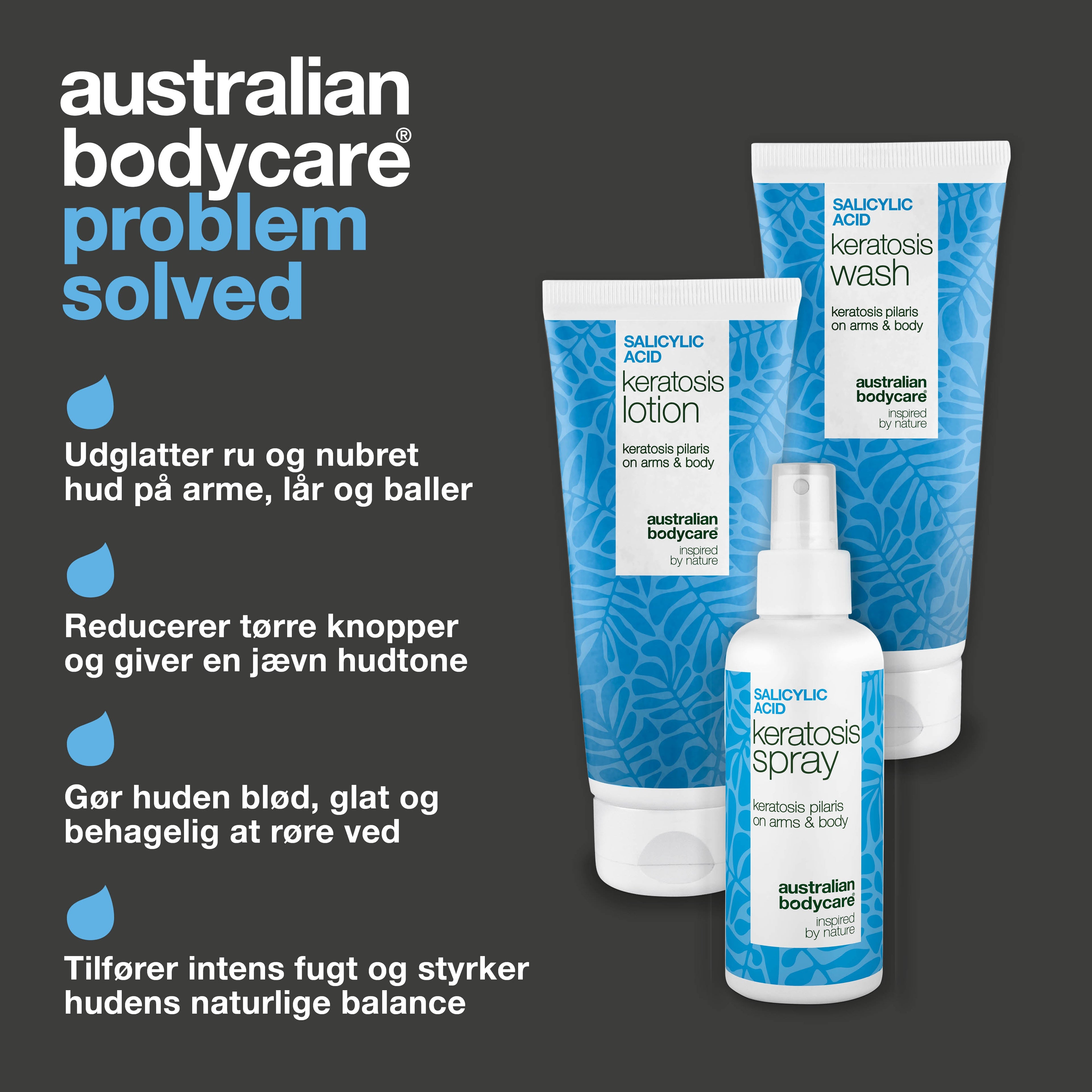 Pakke mod Keratosis Pilaris – Glatter ru og tør hud — Pakke mod Keratosis Pilaris udjævner røde knopper og ru hud. Gør huden blød og glat på arme, lår og baller.