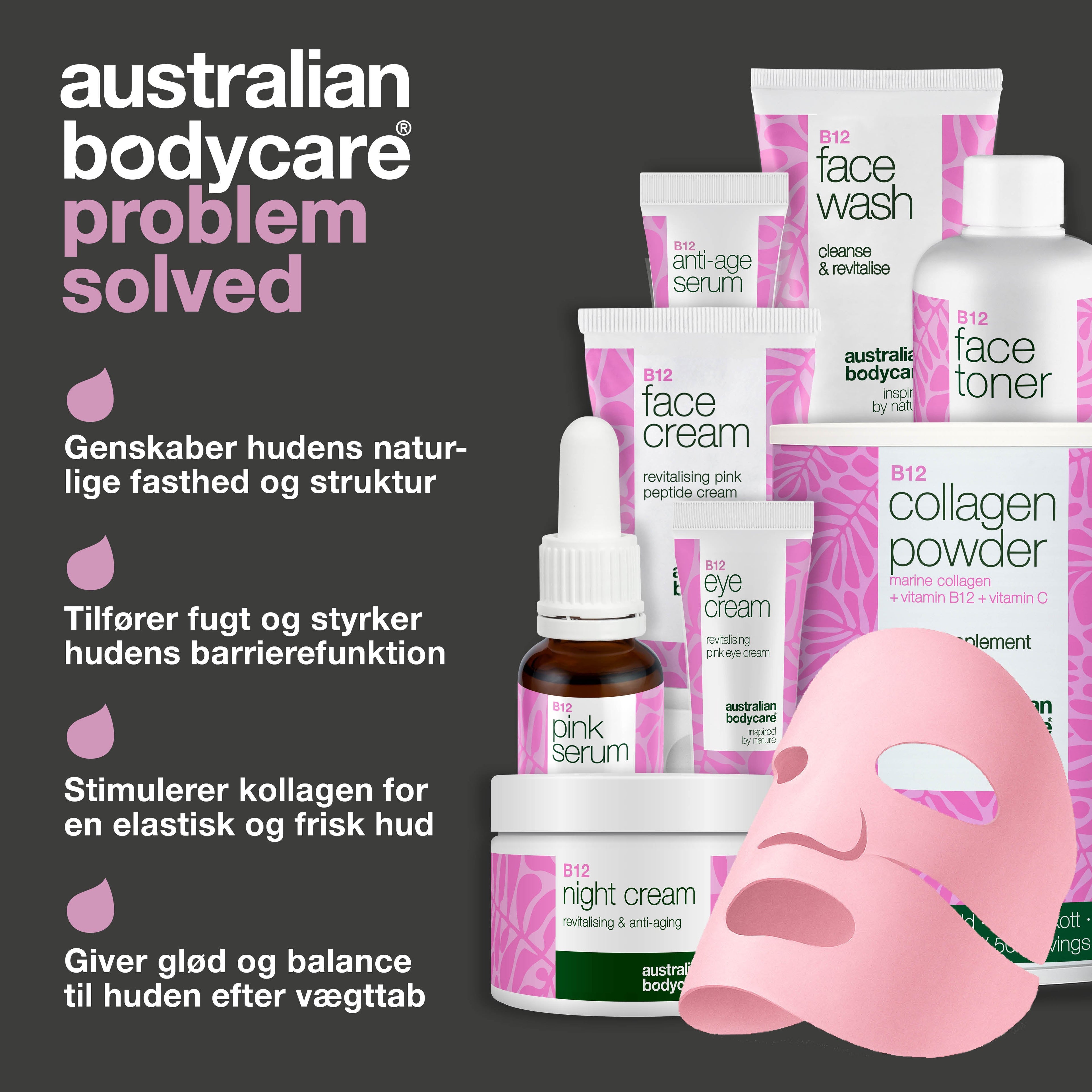 Ansigtspakke mod slap hud og tab af fylde efter vægttab