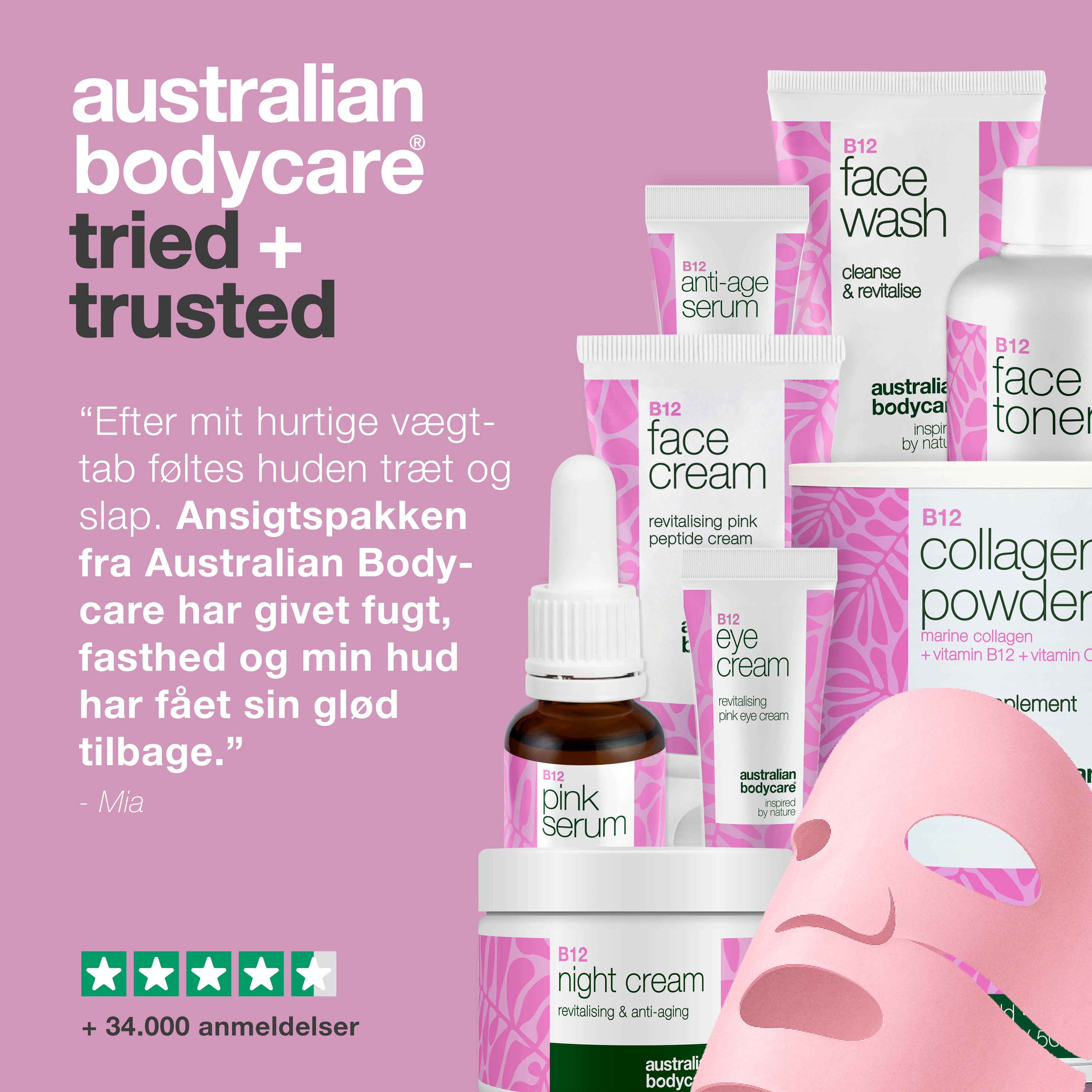 Ansigtspakke mod slap hud og tab af fylde efter vægttab